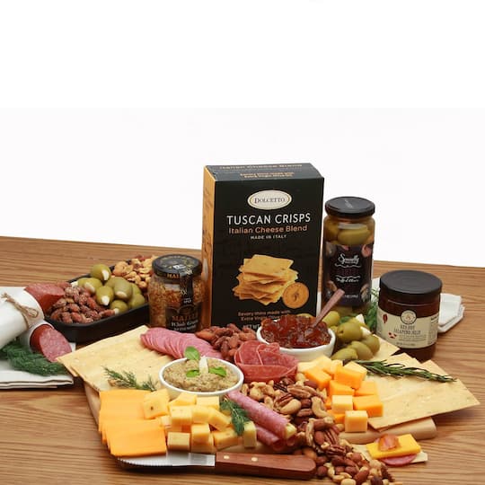 GBDS; Classic Gourmet Cheese & Snacks Charcuterie Board; Category:Gift Baskets; Image:1